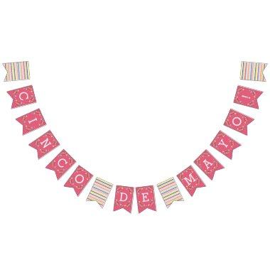 Pink Fiesta Floral Cinco de Mayo Bunting Banner