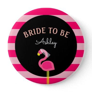 Pink Flamingo Bridal Shower Bachelorette Button