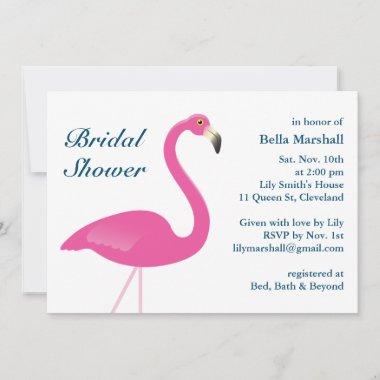 Pink Flamingo Bridal Shower Invitations