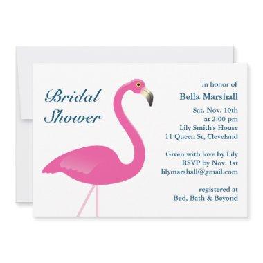 Pink Flamingo Bridal Shower Invitations