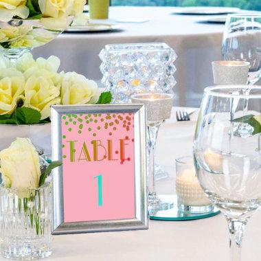 Pink Flamingo Celebration Birthday Centerpiece Table Number