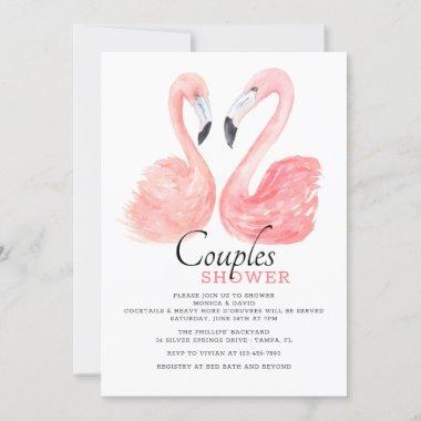 Pink Flamingo Couples Shower Invitations