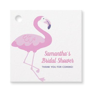 Pink Flamingo Cute Bridal Shower Thank You Favor Tags