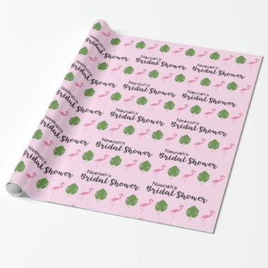 Pink Flamingo Luau Bridal Shower Wrapping Paper