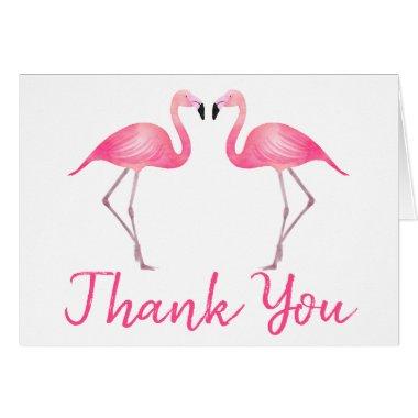 Pink Flamingo Thank You Tropical Wedding Beach