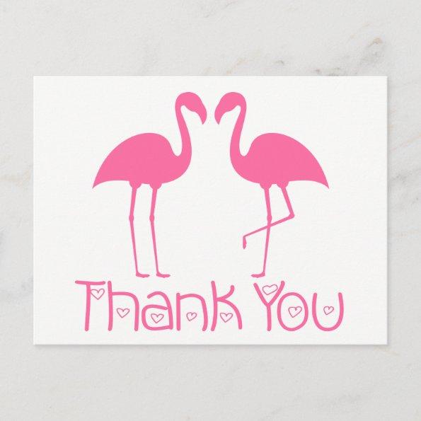 Pink Flamingo Thank You Tropical Wedding Beach PostInvitations