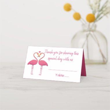 Pink Flamingo Thank You Tropical Wedding Party Place Invitations