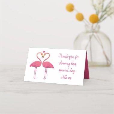 Pink Flamingo Thank You Tropical Wedding Party Place Invitations