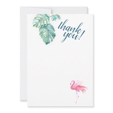 Pink Flamingo Tropical Thank You Note Invitations