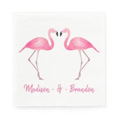 Pink Flamingo Tropical Wedding Bridal Shower Luau Napkins