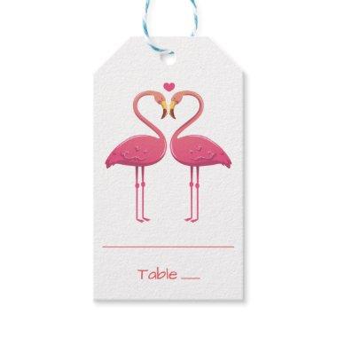 Pink Flamingo Tropical Wedding Escort PlaceInvitations Gift Tags