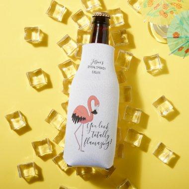 Pink Flamingo White Flamazing  Bottle Cooler