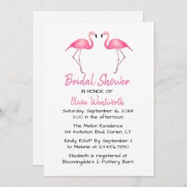 Pink Flamingos Bridal Shower Tropical Summer Luau Invitations
