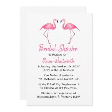 Pink Flamingos Bridal Shower Tropical Summer Luau Invitations