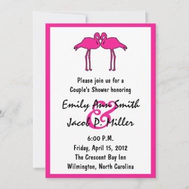 Pink Flamingos Couple's Shower Invitations