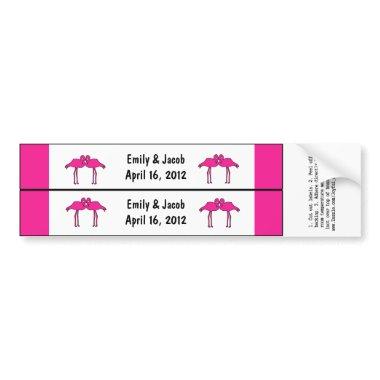 Pink Flamingos Custom Water Bottle Labels