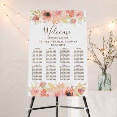 Pink Floral 8 Table  Seating Chart Foam Board