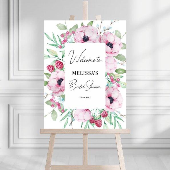 Pink Floral Anemones  Welcome Foam Board