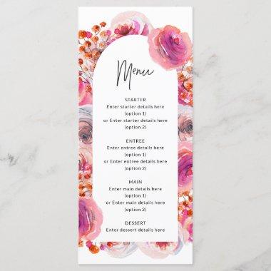 Pink Floral Arch Petals & Prosecco Bridal Shower Menu