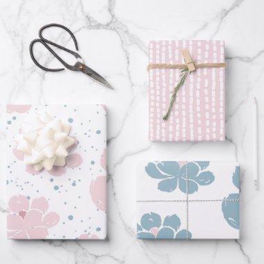 Pink Floral Baby Shower Gift Wrapping Paper
