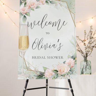 Pink Floral Blush Champagne  Foam Board