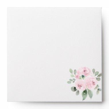 Pink Floral Botanical Square Envelope