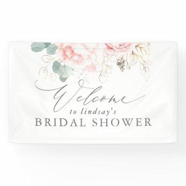 Pink Floral Bridal / Baby Shower Welcome Banner