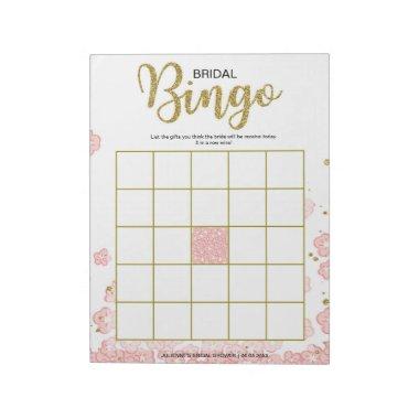 Pink Floral Bridal Bingo Notepad