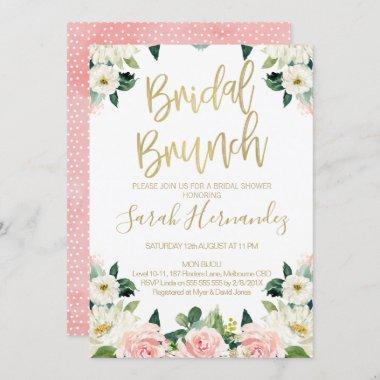 Pink Floral Bridal Brunch Bridal Shower Invitations