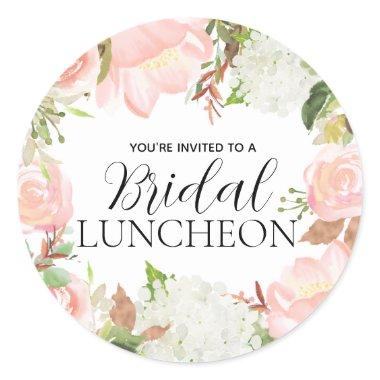 Pink Floral Bridal Luncheon Envelope Seal