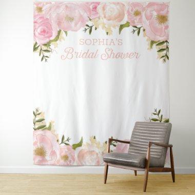 Pink Floral Bridal Shower Backdrop Photo Prop