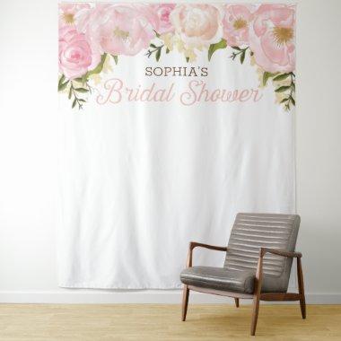 Pink Floral Bridal Shower Backdrop Photo Prop