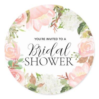 Pink Floral Bridal Shower Envelope Seal