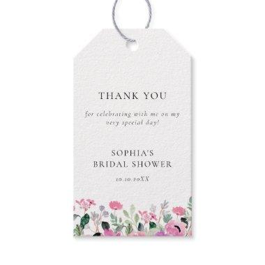 Pink Floral Bridal Shower Gift Tags