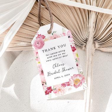 Pink Floral Bridal Shower Gift Tags