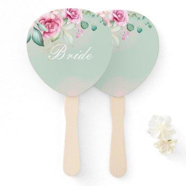 Pink floral  hand fan