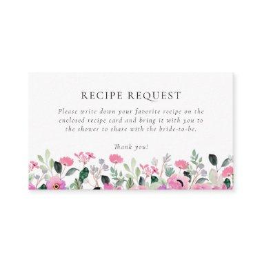 Pink Floral  Recipe Request Enclosure