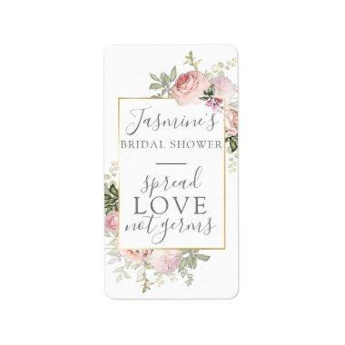 Pink Floral  Spread Love Not Germs Label