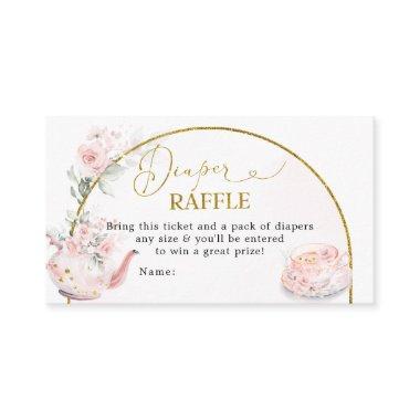 Pink Floral  Tea Party Diaper Raffle Enclosure