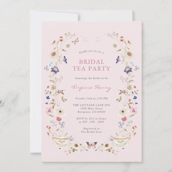 Pink Floral Bridal Tea Party Invitations