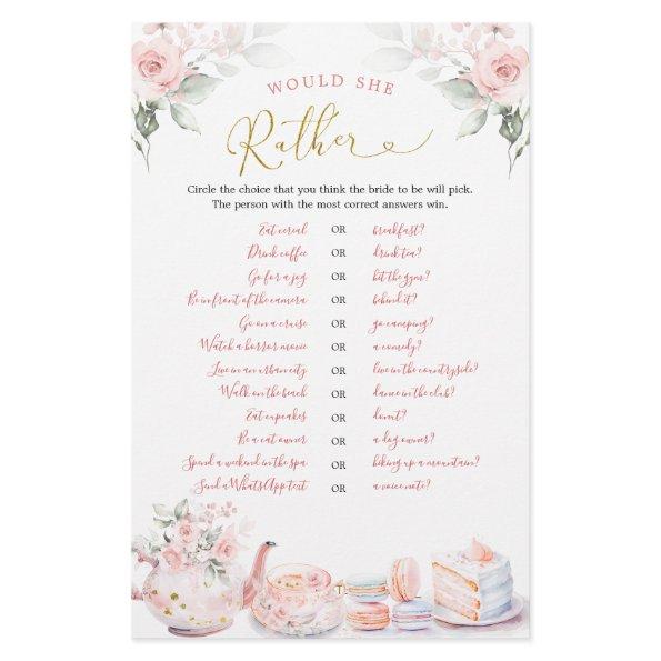 Pink Floral Bridal Tea Party Would She Rather