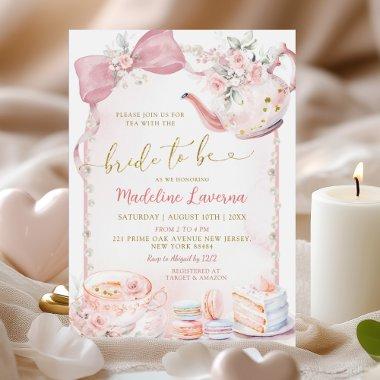 Pink Floral Coquette Pearl  Tea Party