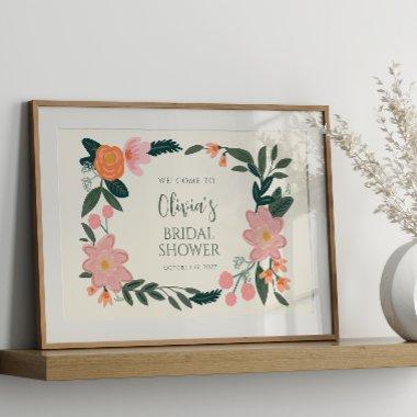 Pink Floral Custom  Welcome Poster