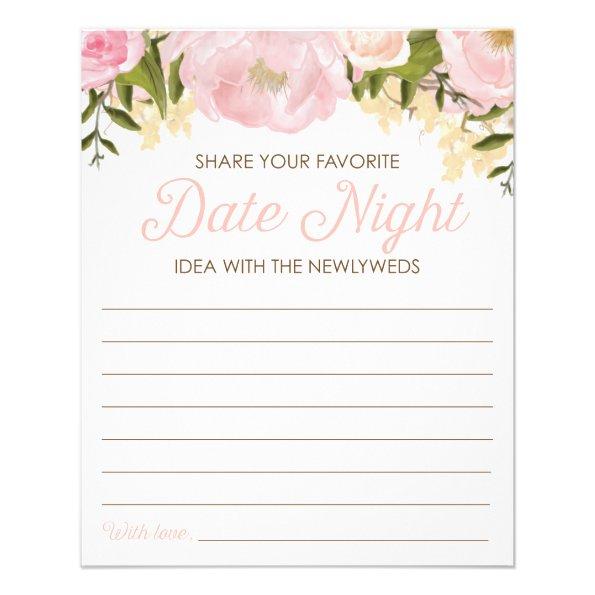 Pink Floral Double Sided Bridal Shower Date Night Flyer
