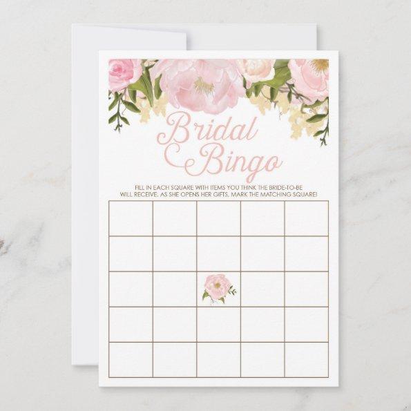 Pink Floral Double Sided Bridal Shower Game