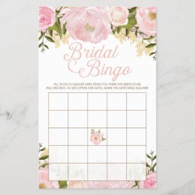 Pink Floral Double Sided Bridal Shower Games