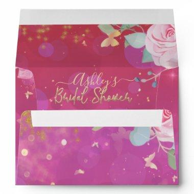 Pink Floral Fancy Elegant Romantic  Envelope