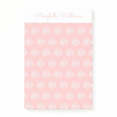 Pink Floral Flowers Personalized Notes