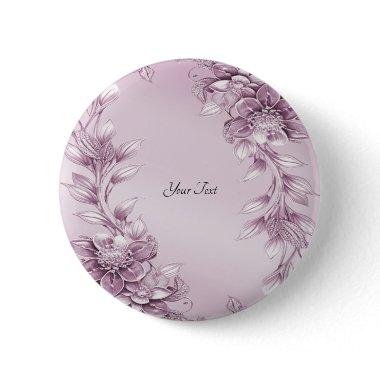 Pink Floral Foliage Button