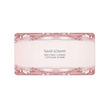 Pink Floral Frame Address Label